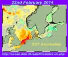 SST anomalies - 22. Feb 2014 - northern Europe